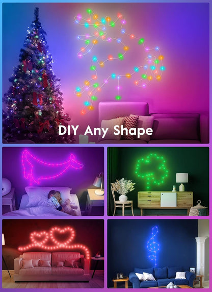 Minetom Minimalist Fairy Lights – 33FT Clean Copper Wire String Lights for Intentional Living Spaces, Remote