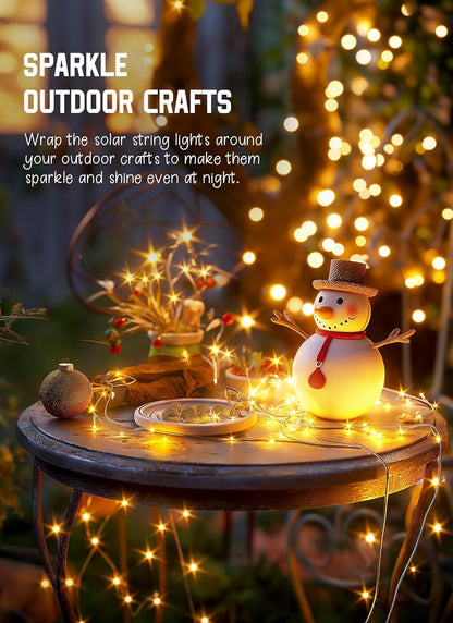 Minetom Solar Patio Lights, 100 LED 33Ft Dusk to Dawn Outdoor String Lights for Garden Pergola and Porch