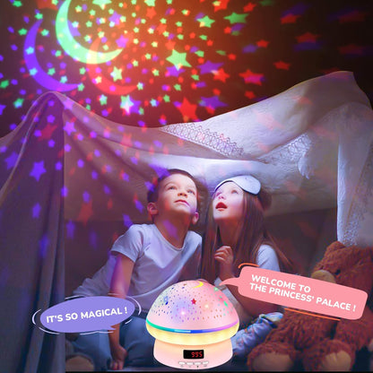 MINGKIDS Star Night Light Projector – Flameless LED Night Light for Kids Room, Auto Shutoff and Cool-to-Touch Surface
