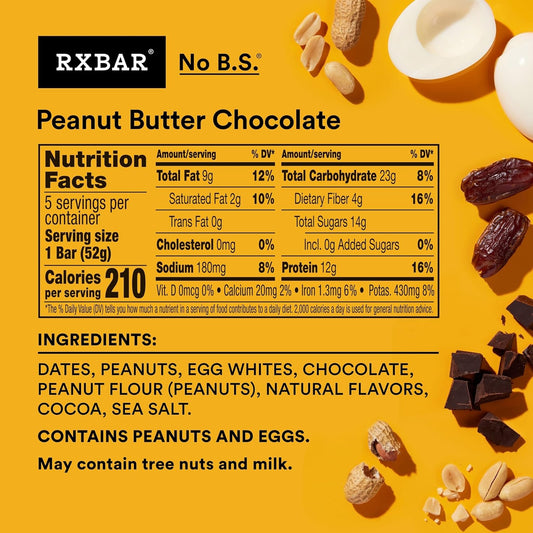 minimal ingredient list: dates, peanuts, egg whites, chocolate, natural flavors, sea salt, cocoa