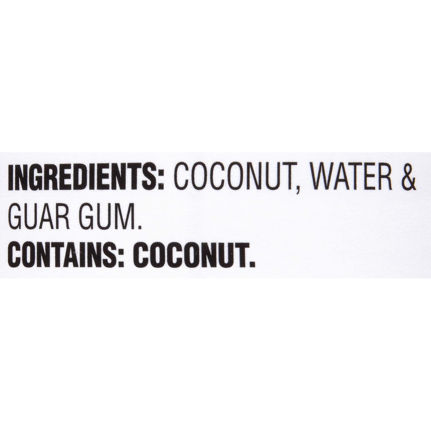 minimal three-ingredient formula: coconut, water, guar gum