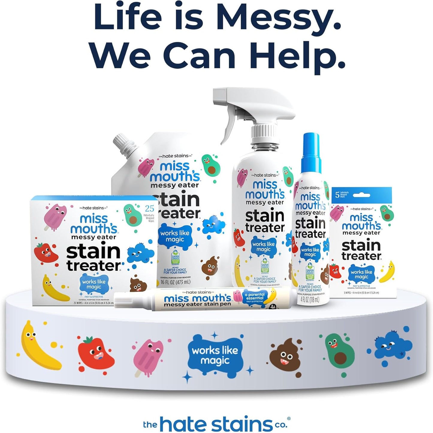 Miss Mouth's Messy Eater Stain Treater Spray – Baby-Safe Stain Remover for Nursery and Playroom Laundry