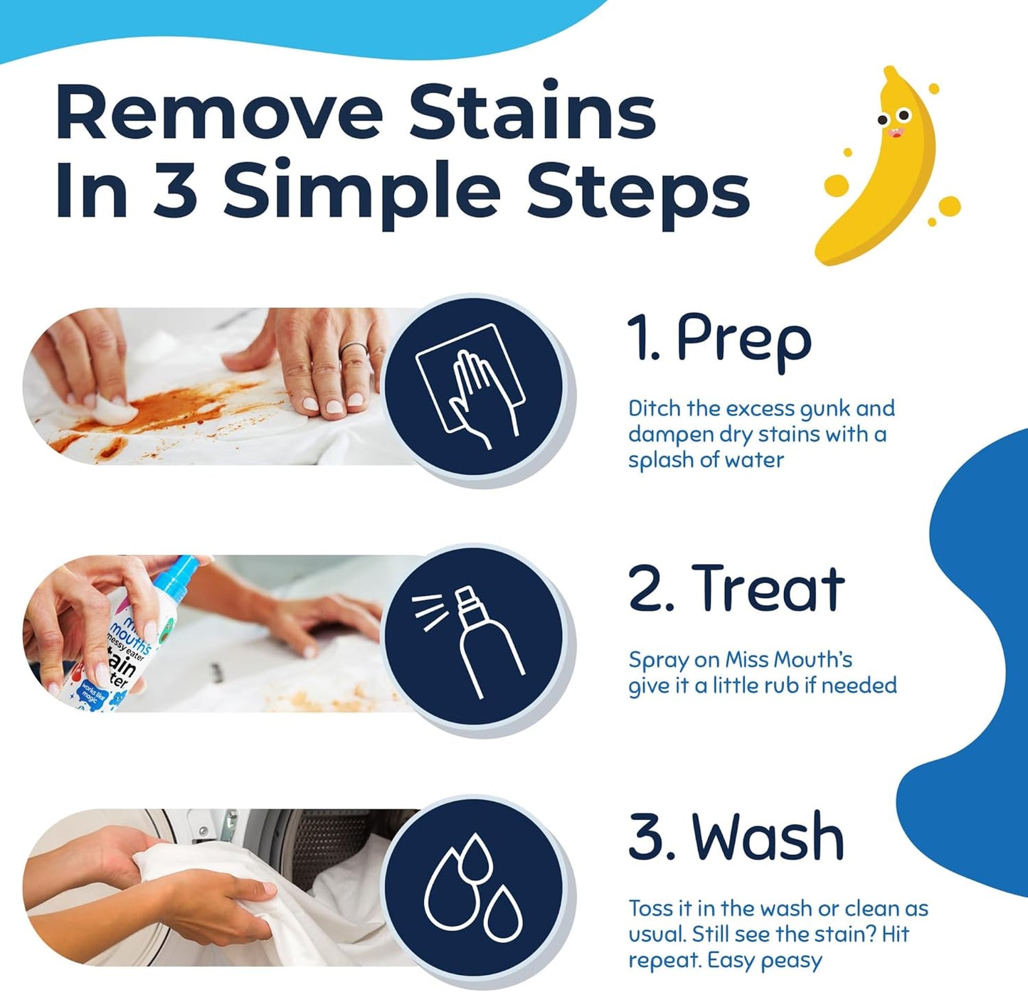 Miss Mouth's Messy Eater Stain Treater Spray – Baby-Safe Stain Remover for Nursery and Playroom Laundry