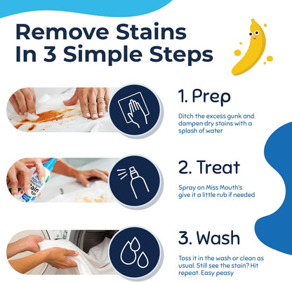 Miss Mouth's Messy Eater Stain Treater Spray – Baby-Safe Stain Remover for Nursery and Playroom Laundry