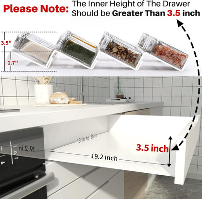 MIUKAA Clear Acrylic Spice Drawer Organizer – 4-Tier Expandable Rack for Faster Meal Prep in Busy Kitchens
