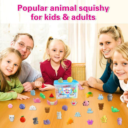 mix of mini animal and fruit shapes in varied colors