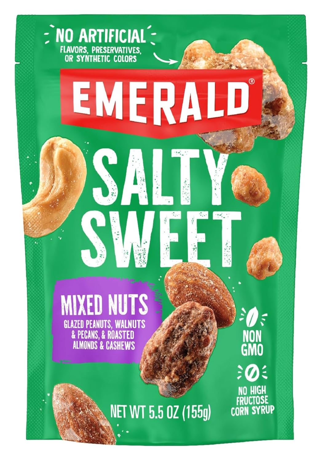 mixed nut blend: kettle glazed peanuts, almonds, cashews, kettle glazed walnuts, kettle glazed pecans