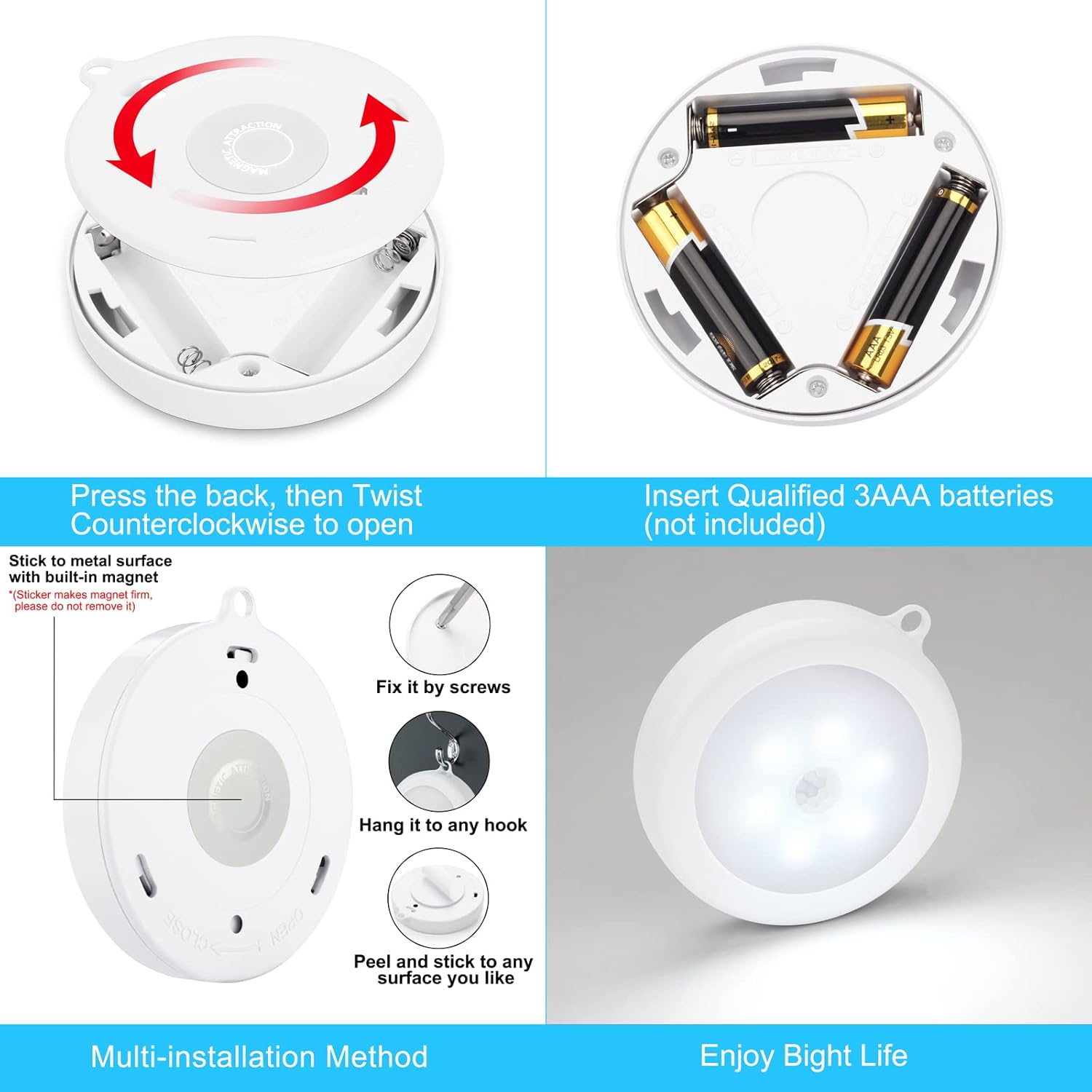 Mlambert 4 Pack Motion Sensor Night Light, Practical Housewarming Gift for New Homeowners and Seniors