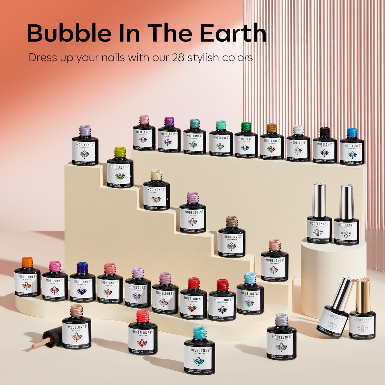Modelones 32-Piece Gel Nail Polish Set – Birthday Gift for Her, Salon-Style At-Home Manicure Kit with 28 Colors