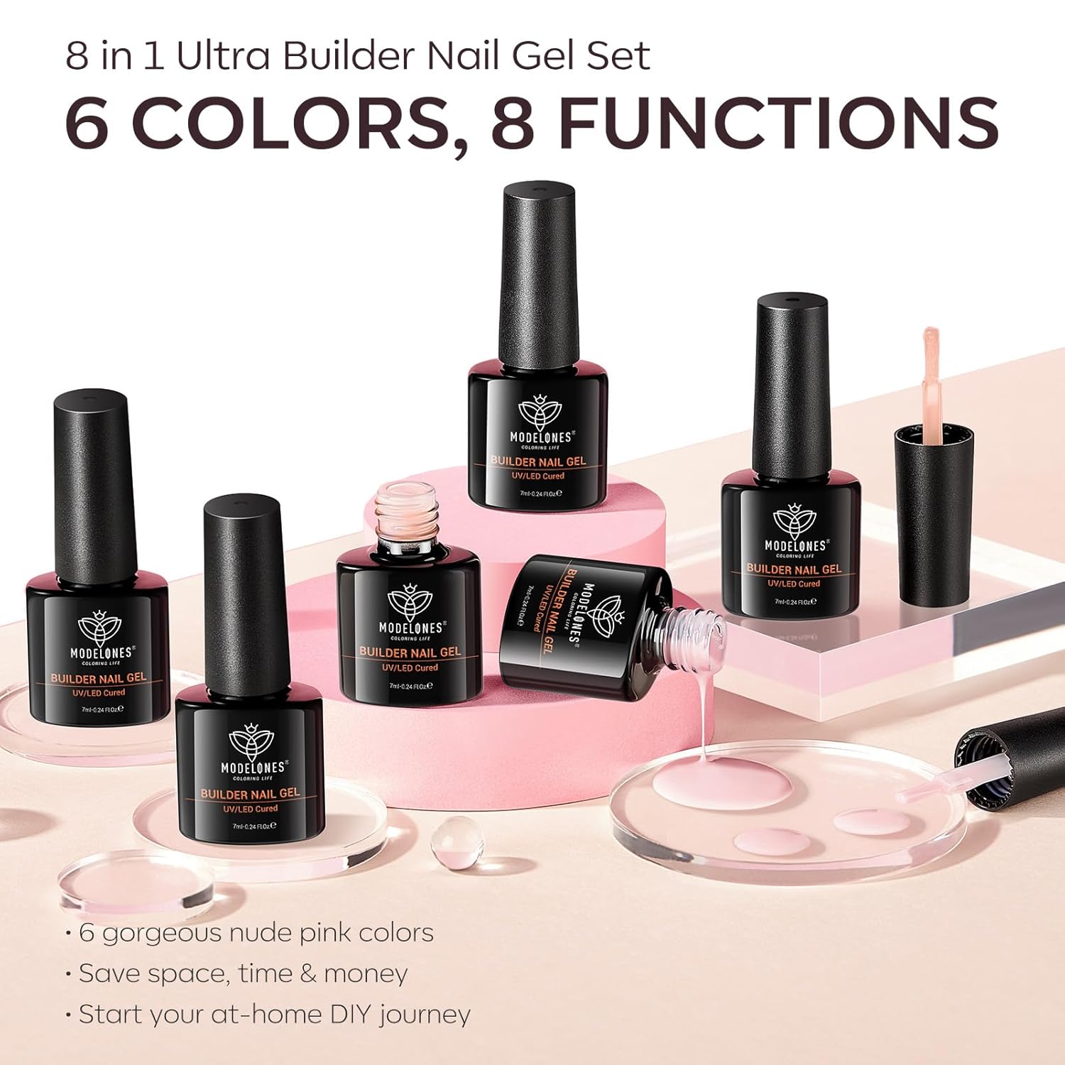 modelones Builder Gel Nail Polish – Mindful At-Home Manicure Ritual, Gentle Self-Care for Relaxing Evenings