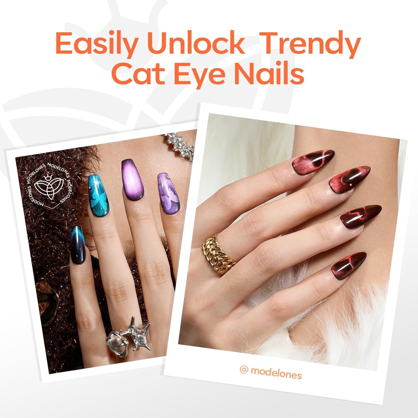 Modelones Cat Eye Magnet Set – Thoughtful Birthday Gift for Her, 10-Piece Nail Art Kit for Women and Teens