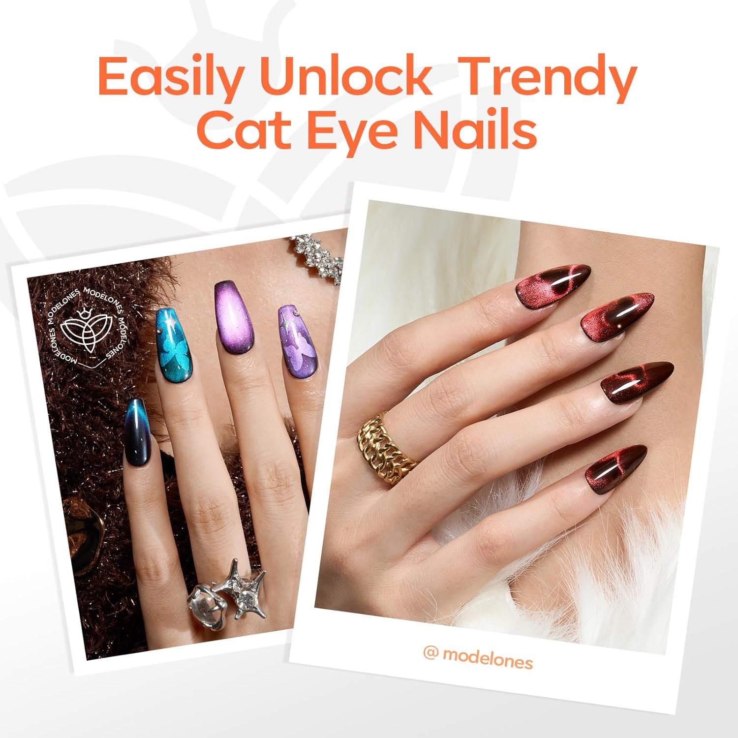 Modelones Cat Eye Magnet Set – Thoughtful Birthday Gift for Her, 10-Piece Nail Art Kit for Women and Teens