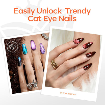 Modelones Cat Eye Magnet Set – Thoughtful Birthday Gift for Her, 10-Piece Nail Art Kit for Women and Teens
