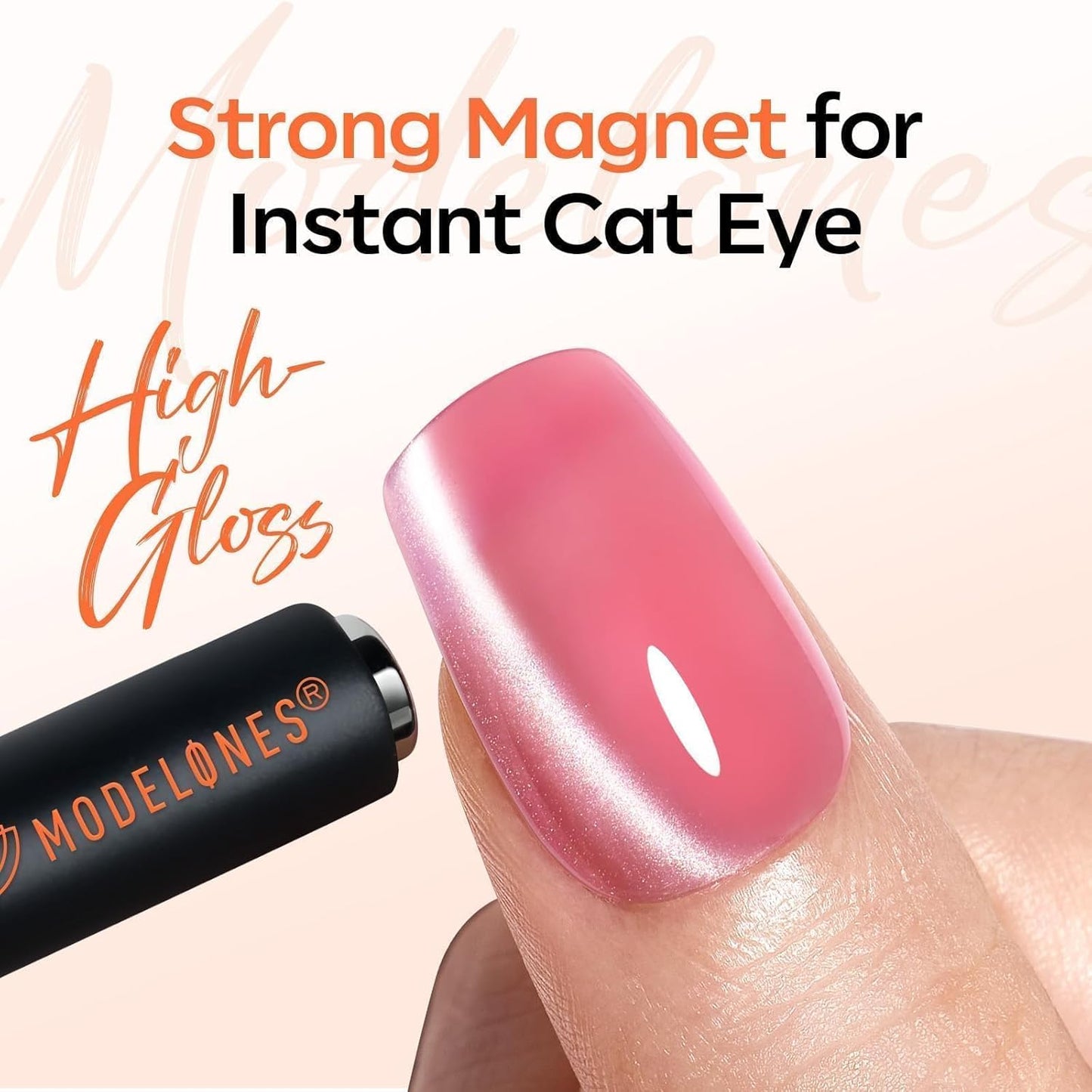 Modelones French Cat Eye Magnet Set – Birthday Gift for Her, 5-in-1 Nail Art Tool Kit with Heart Wand