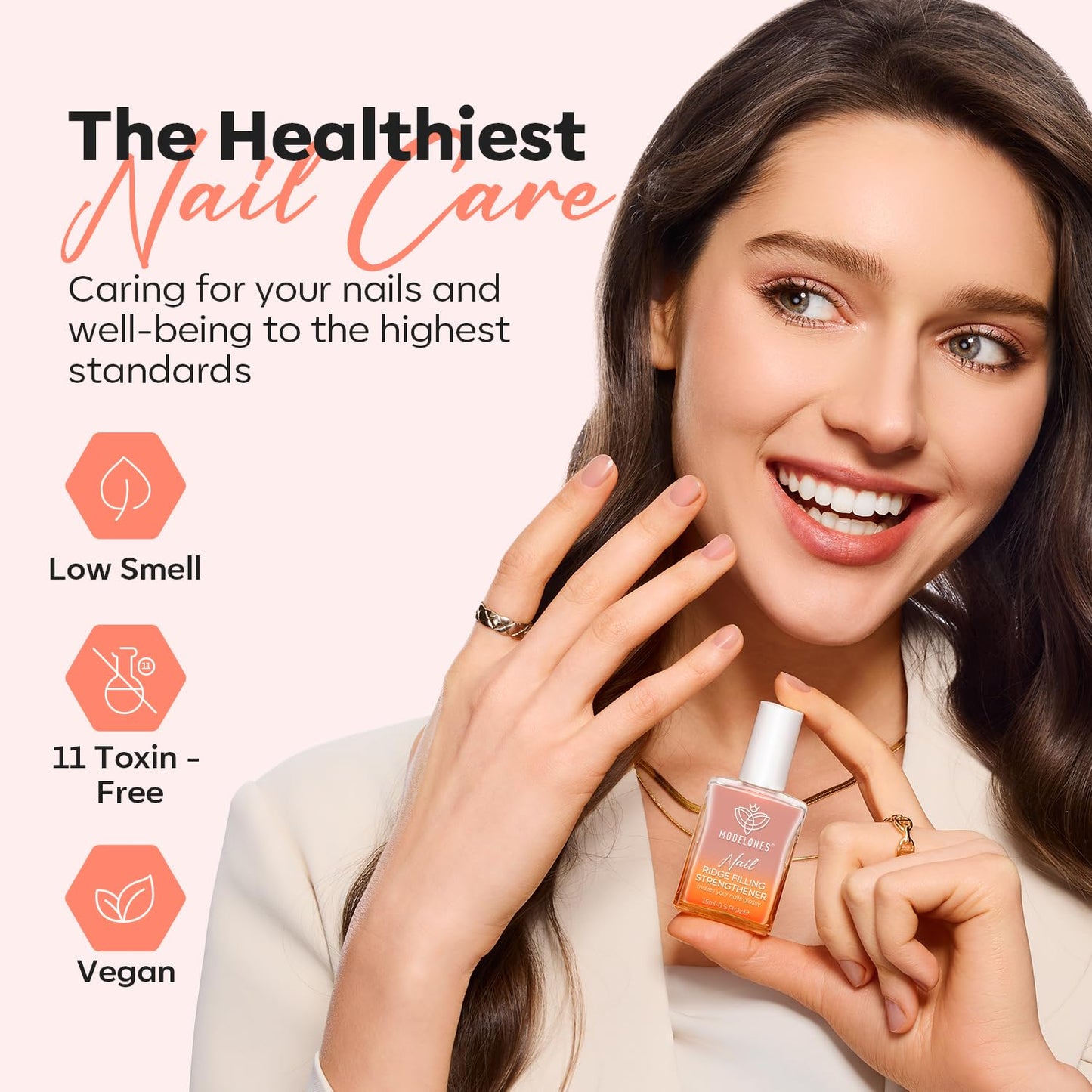 modelones Nail Strengthener with Keratin and Jojoba Oil – Nourishing Spa Night Self-Care Ritual for Weak Nails