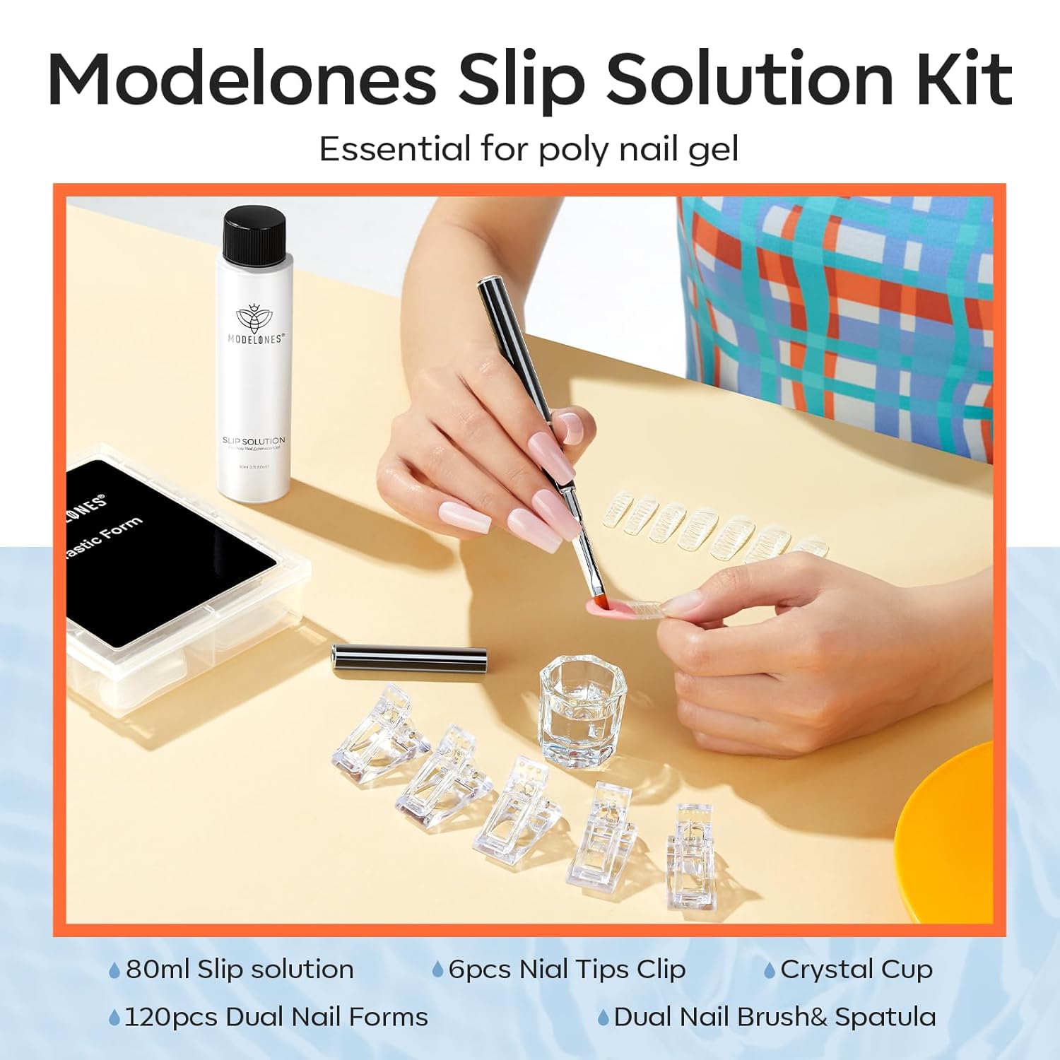 Modelones Poly Gel Slip Solution – Single-Bottle Minimalist Nail Kit for Clean Vanity Setups