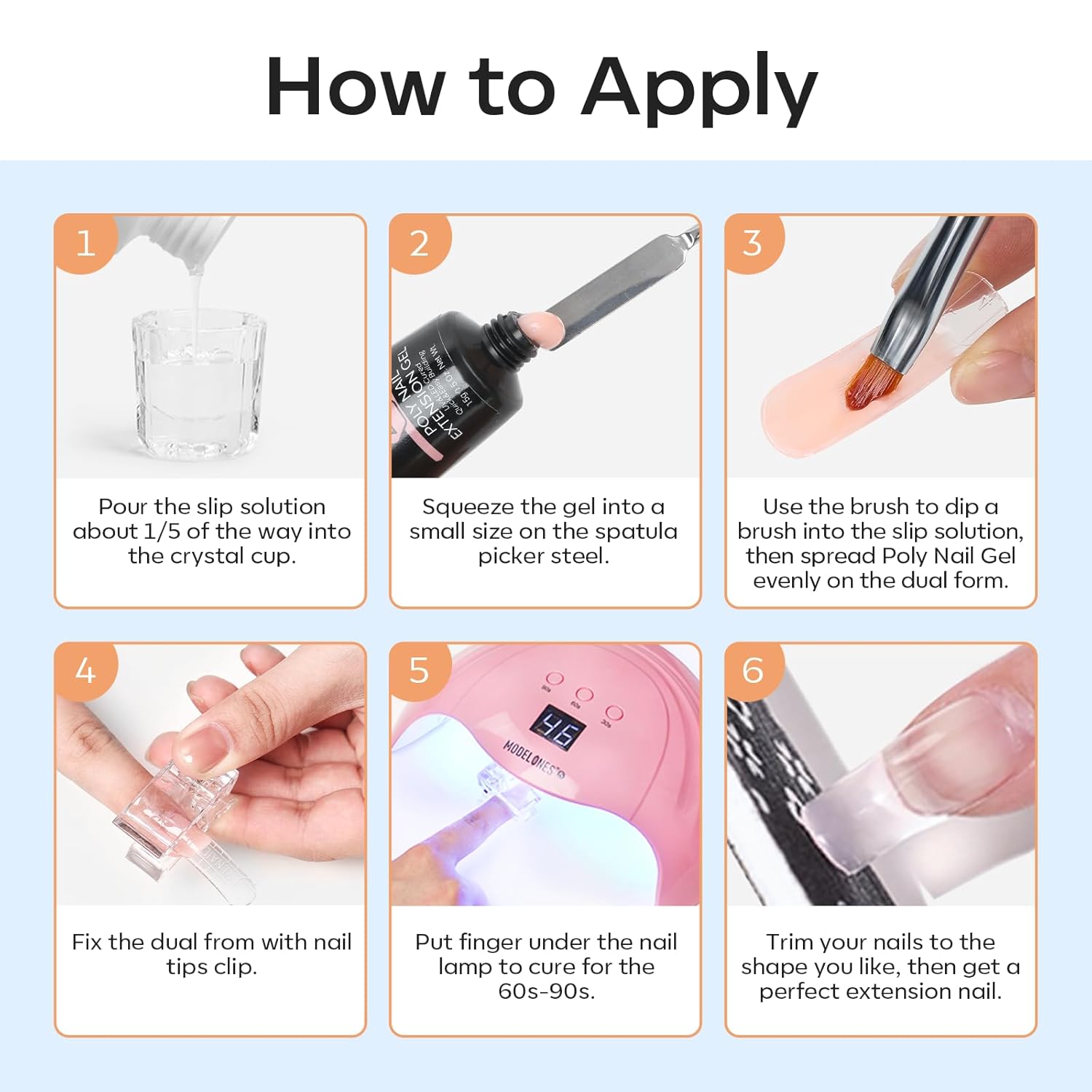 Modelones Poly Gel Slip Solution – Single-Bottle Minimalist Nail Kit for Clean Vanity Setups