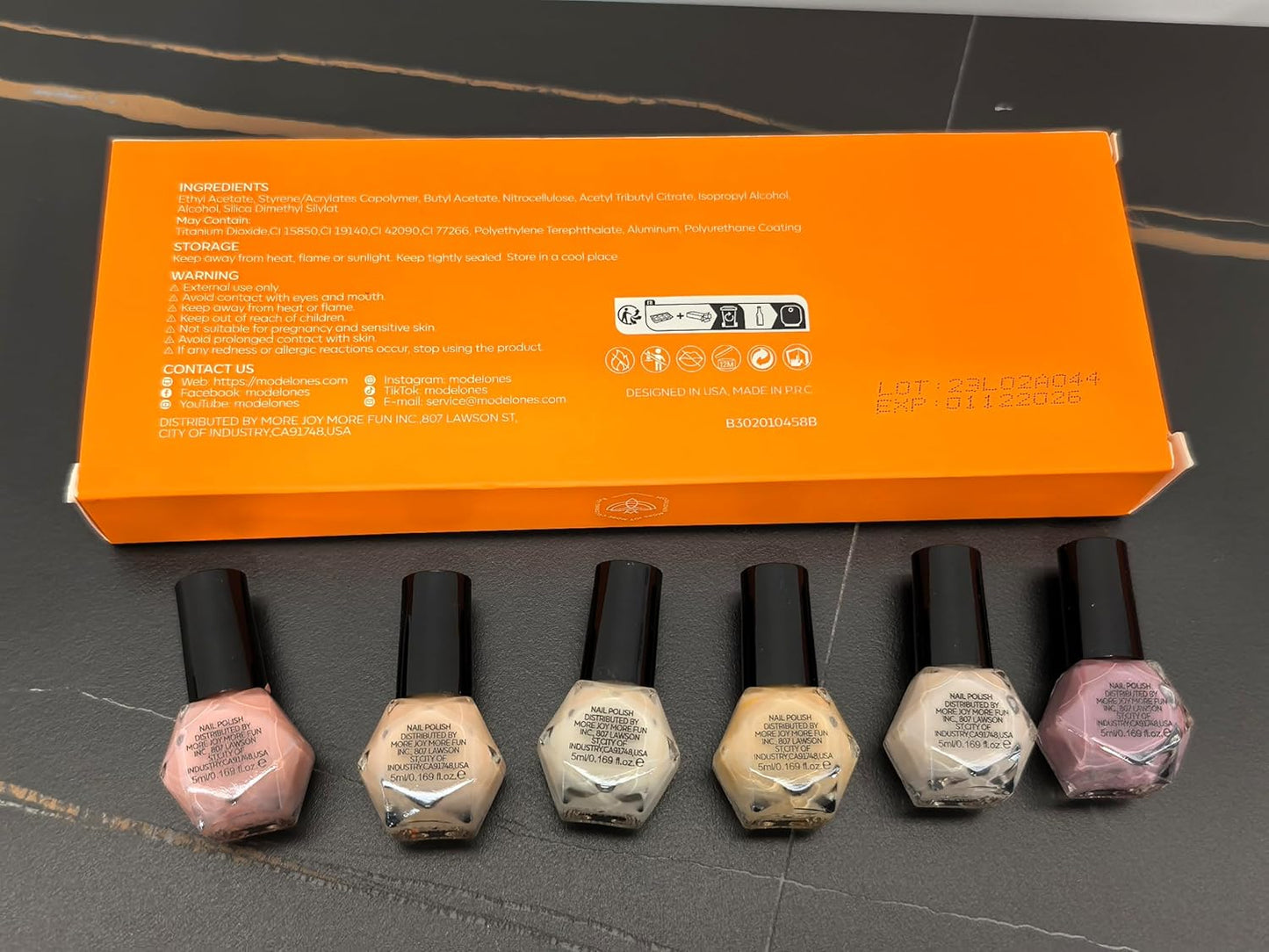 modelones Sheer Jelly Nail Polish Set of 6 – Self Care Manicure Ritual, Non-Toxic Quick Dry Mini Bottles for Bedroom Vanity Wind Down