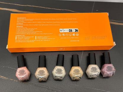 modelones Sheer Jelly Nail Polish Set of 6 – Self Care Manicure Ritual, Non-Toxic Quick Dry Mini Bottles for Bedroom Vanity Wind Down