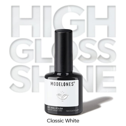 modelones White Gel Nail Polish – Birthday Gift for Her, At-Home Salon Manicure Set 15ml