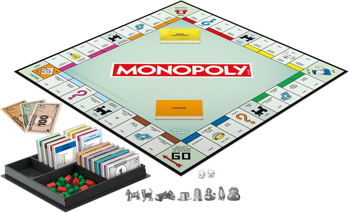 Monopoly Game by Hasbro – Kid-Friendly Classic Board Game for Family Game Night, No Learning Curve, Ages 8+