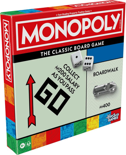 Monopoly Game by Hasbro – Kid-Friendly Classic Board Game for Family Game Night, No Learning Curve, Ages 8+