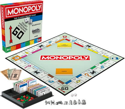Monopoly Game by Hasbro – Kid-Friendly Classic Board Game for Family Game Night, No Learning Curve, Ages 8+