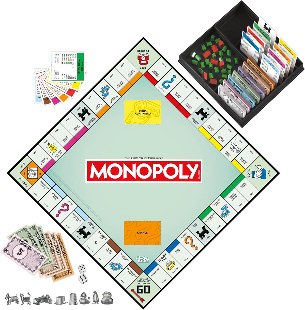Monopoly Game by Hasbro – Kid-Friendly Classic Board Game for Family Game Night, No Learning Curve, Ages 8+