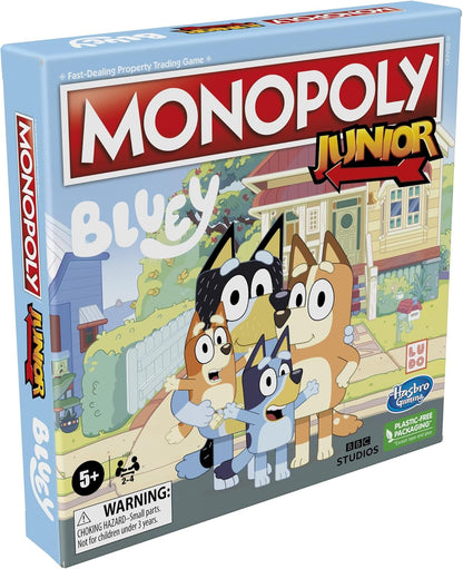 Monopoly Junior Bluey Board Game – Family Board Game for Kids, Ages 5+, 2-4 Players