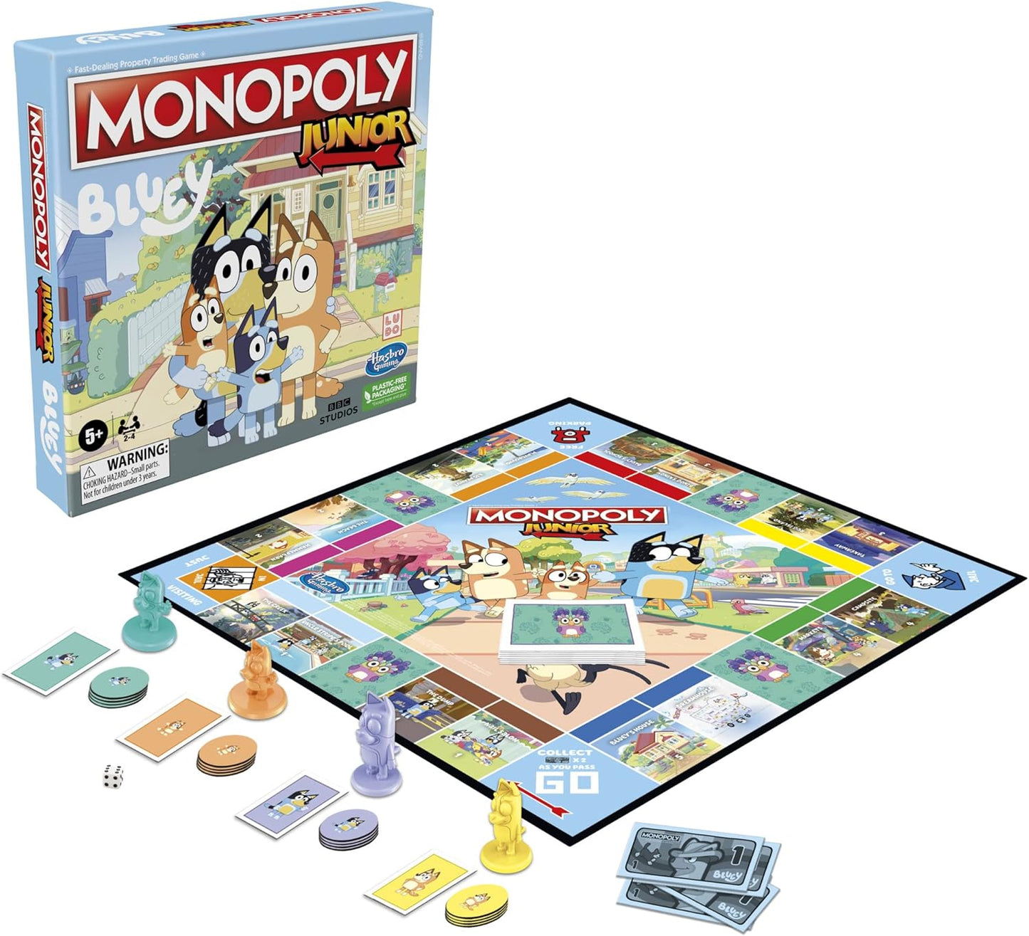 Monopoly Junior Bluey Board Game – Family Board Game for Kids, Ages 5+, 2-4 Players