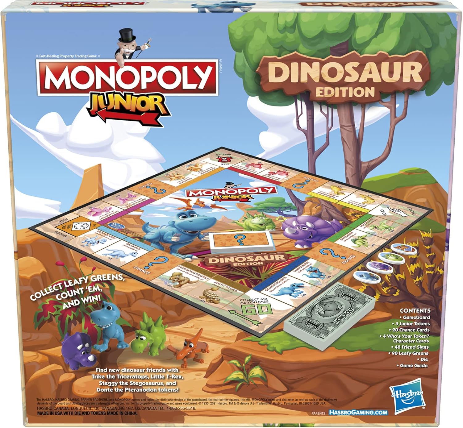 Monopoly Junior Dinosaur Board Game, Birthday Gift for Kids Ages 5+ Who Love Dinosaurs