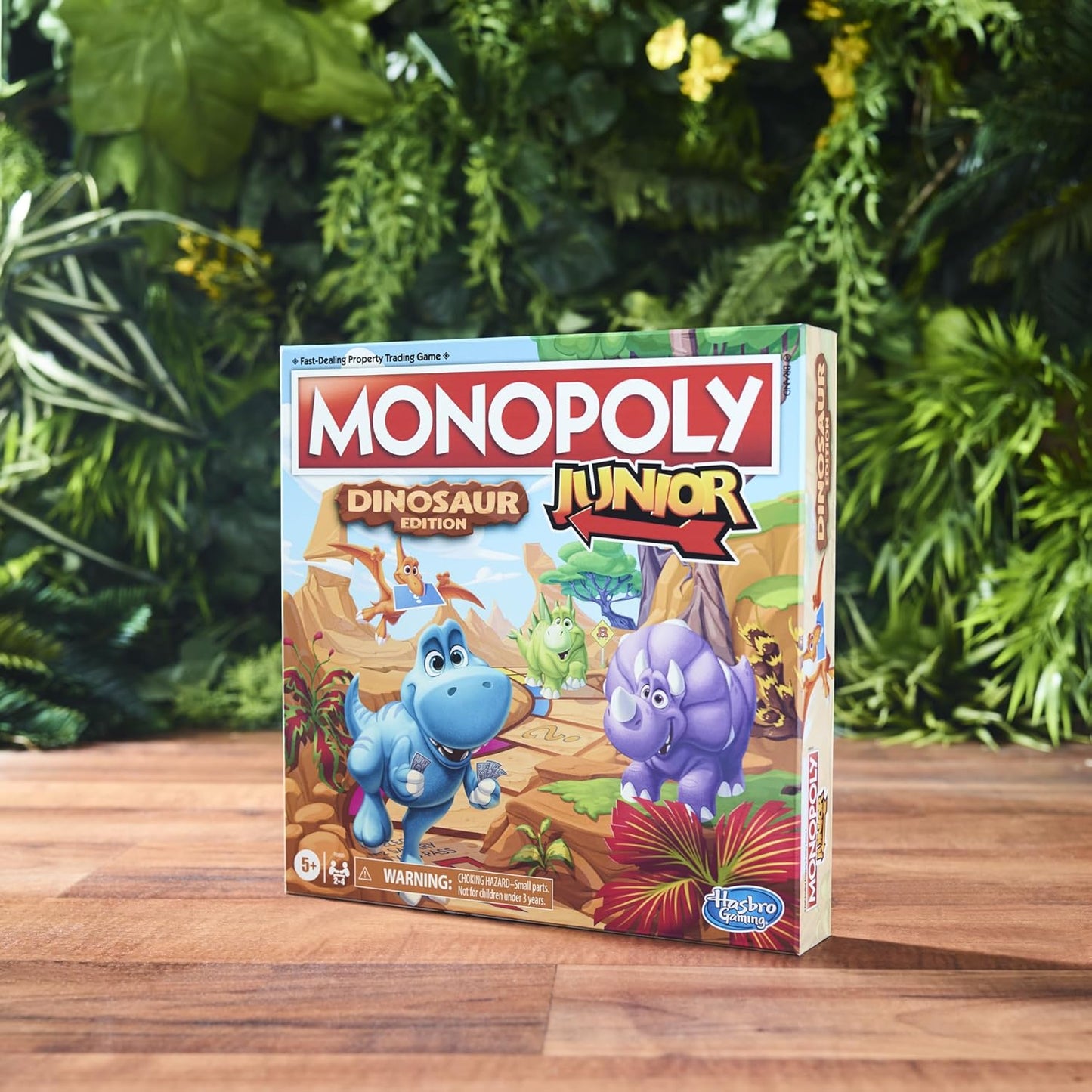 Monopoly Junior Dinosaur Board Game, Birthday Gift for Kids Ages 5+ Who Love Dinosaurs