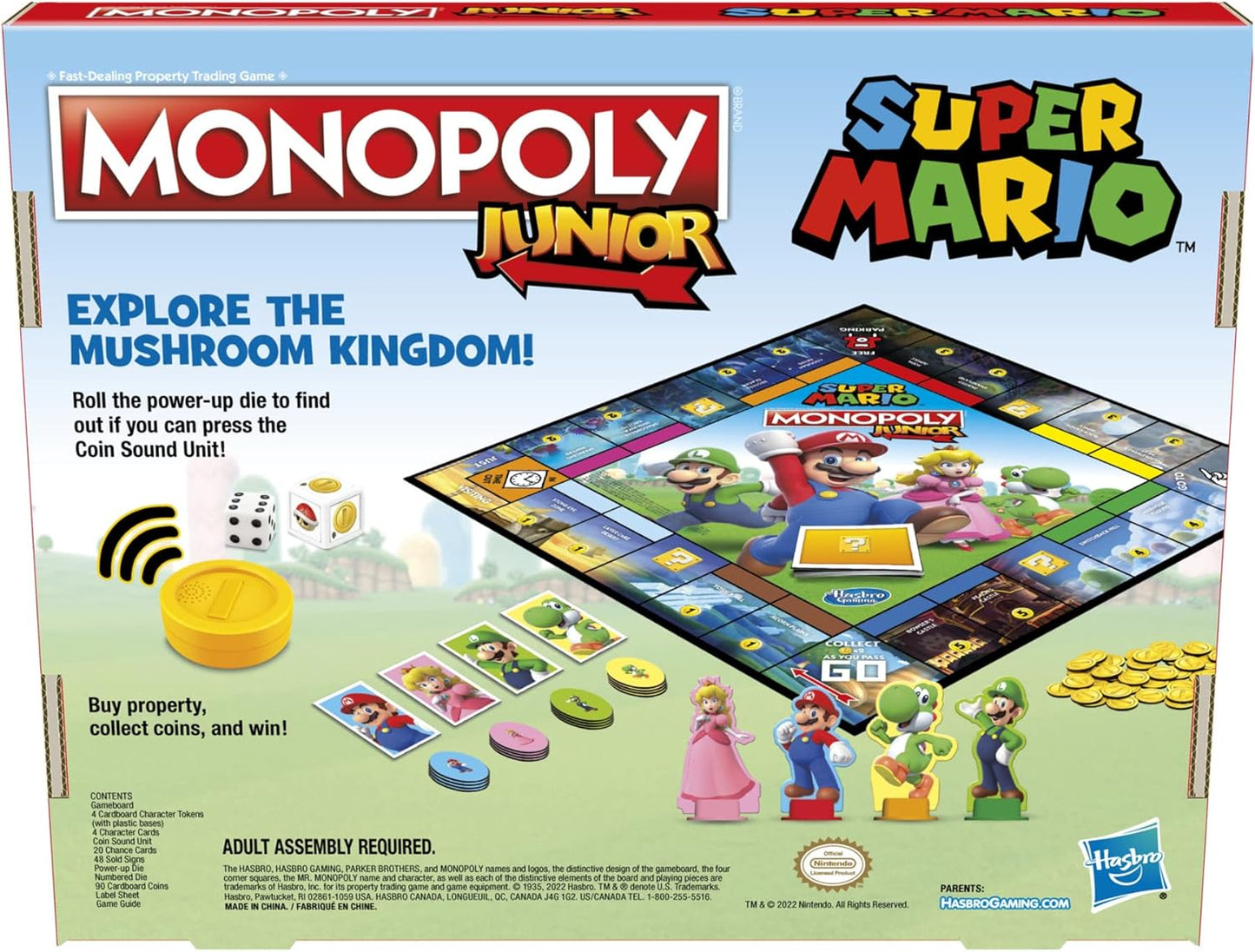 Monopoly Junior Super Mario Edition Board Game – Child-Friendly Family Game for Playdates and Nursery Fun, Ages 5+