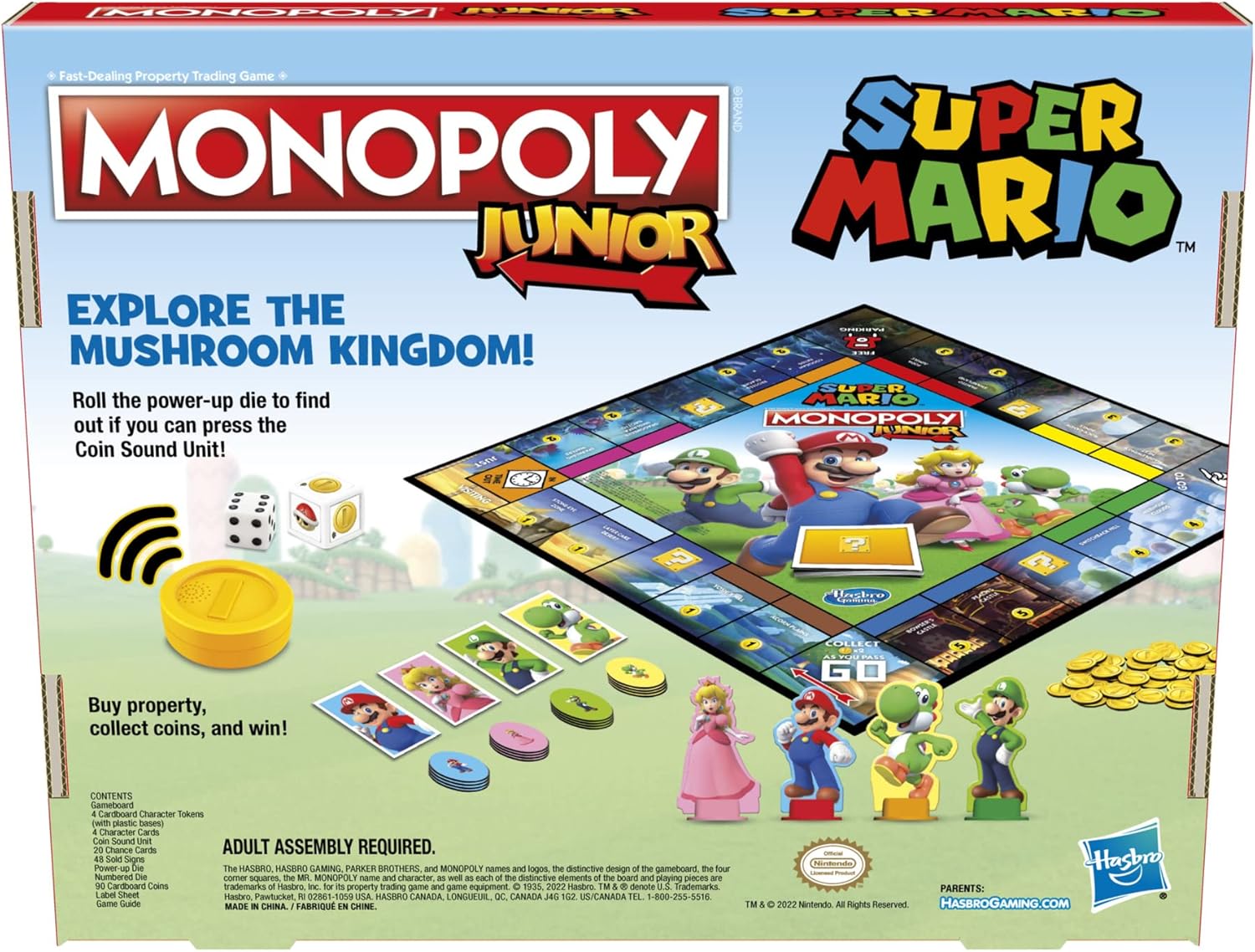 Monopoly Junior Super Mario Edition Board Game – Child-Friendly Family Game for Playdates and Nursery Fun, Ages 5+