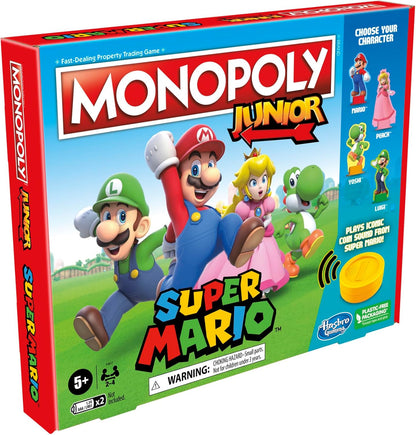 Monopoly Junior Super Mario Edition Board Game – Child-Friendly Family Game for Playdates and Nursery Fun, Ages 5+