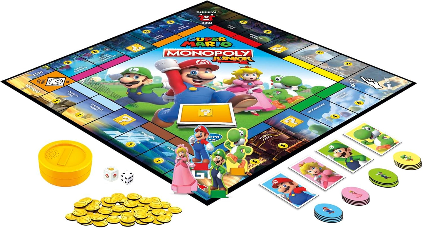 Monopoly Junior Super Mario Edition Board Game – Child-Friendly Family Game for Playdates and Nursery Fun, Ages 5+
