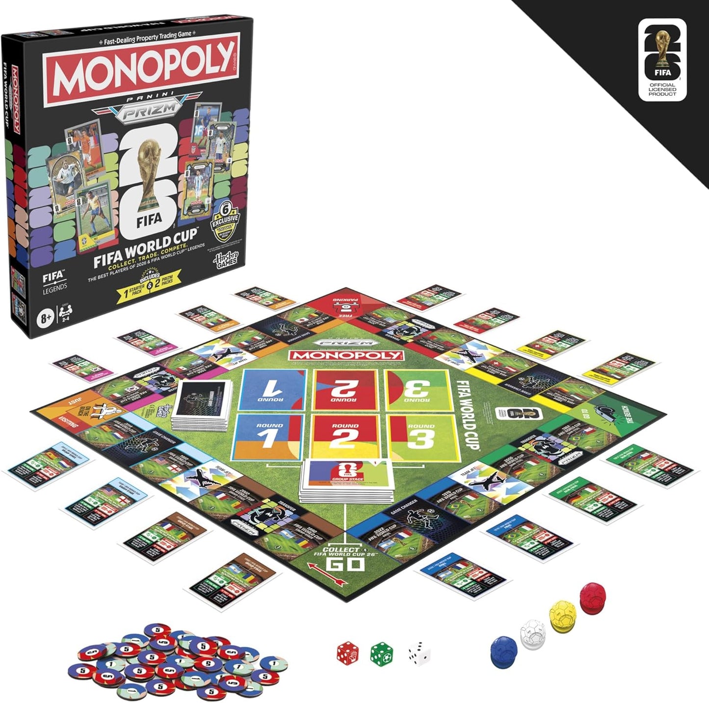 Monopoly Panini Prizm: FIFA World Cup Board Game – Top Birthday Gift for Soccer-Obsessed Tweens Who Collect Panini Cards
