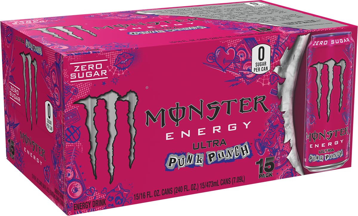 monster energy blend (caffeine, taurine, b-vitamins) for sustained energy