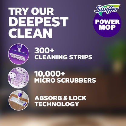 mopping pads with 300+ scrubbing strips and absorb + lock layer technology