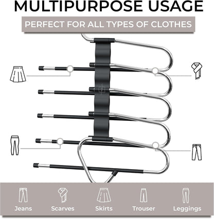 MORALVE Foldable Pants Hangers – Aesthetic Wardrobe Upgrade for Cozy, Well-Designed Dressing Areas