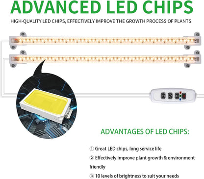 MossyCove LED Grow Light Strips – Cozy Plant Shelf Accent for Living Room Aesthetic