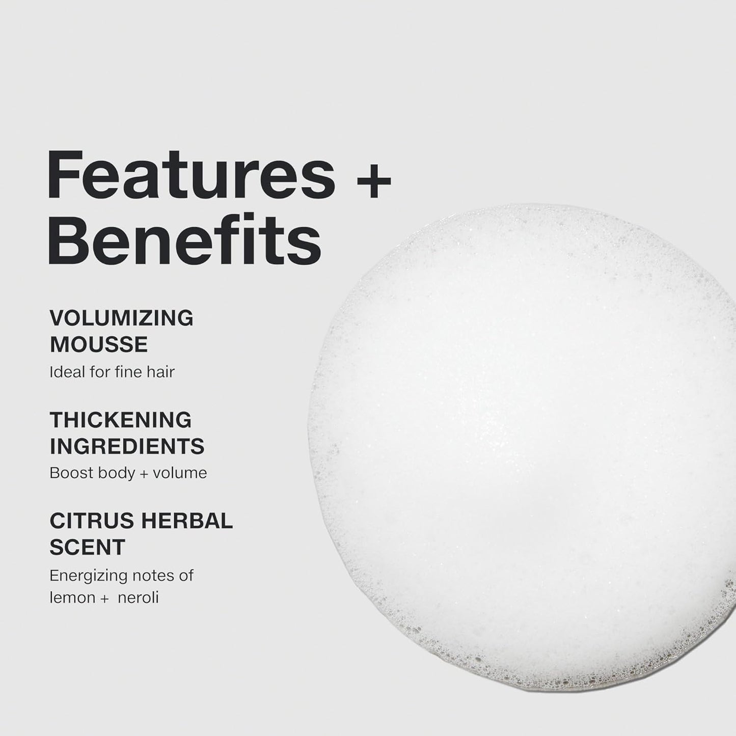 mousse delivery system for even, lightweight distribution without weighing hair down