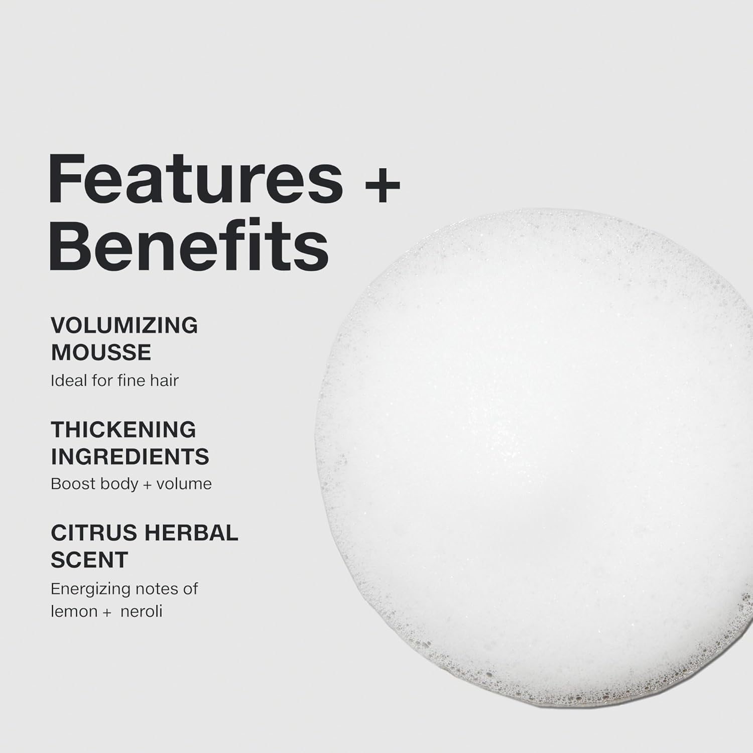 mousse delivery system for even, lightweight distribution without weighing hair down