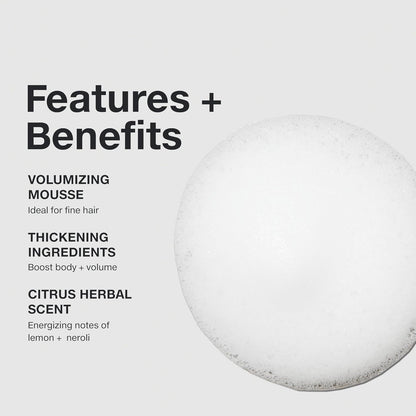 mousse delivery system for even, lightweight distribution without weighing hair down