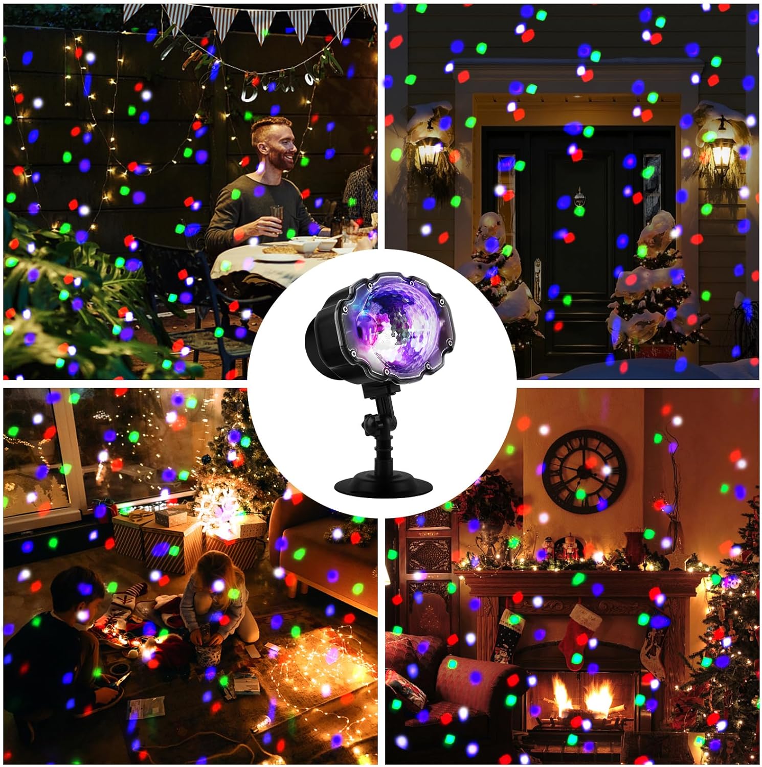 Moving Snowflake LED Projector – Cozy Bedroom & Living Room Accent Lighting