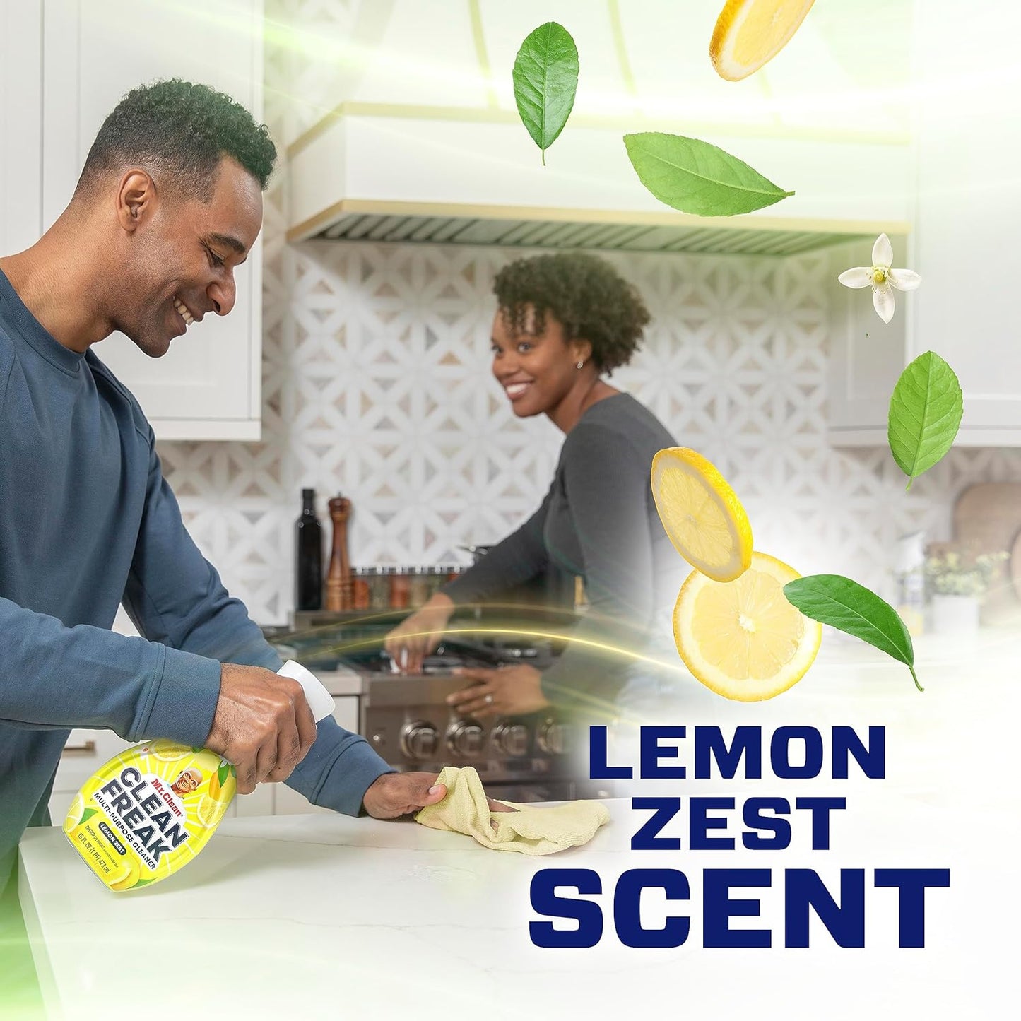 Mr. Clean Clean Freak Cleaning Mist – Quick Wipe-Down for Home Office Desks and Study Counters, Lemon Zest