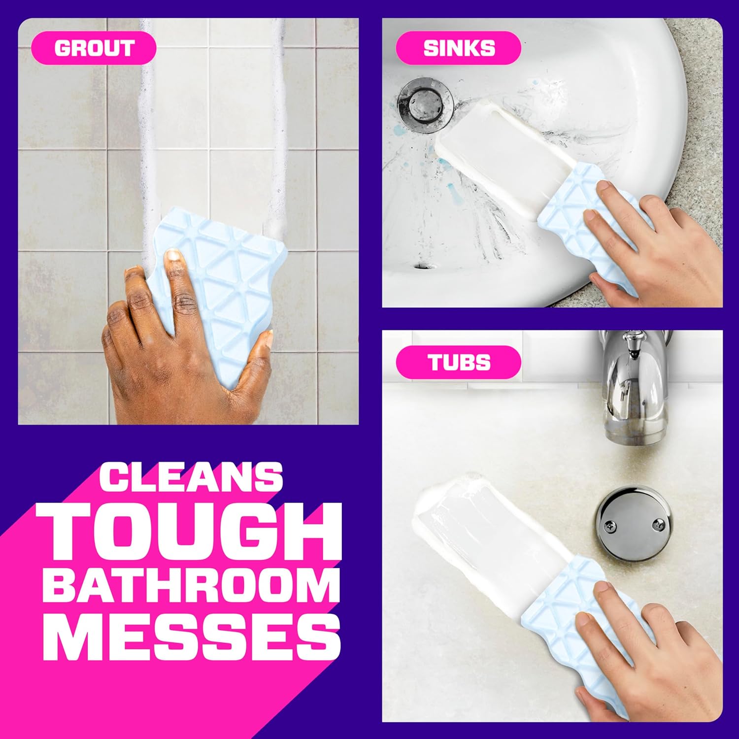 Mr. Clean Magic Eraser Sponge – Calming Lavender Scent Bathroom Cleaner for Self-Care Nights