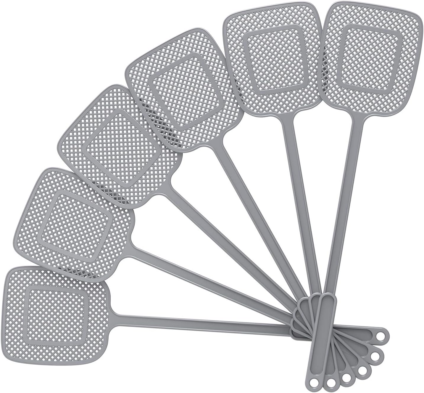 MR.SIGA 6 Pack Plastic Fly Swatter with Hanging Loop, Lightweight Outdoor Fly Swatter for Camping and Picnics