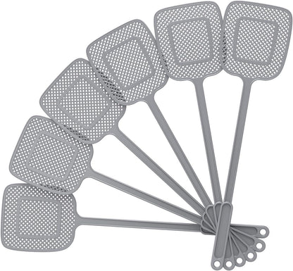 MR.SIGA 6 Pack Plastic Fly Swatter with Hanging Loop, Lightweight Outdoor Fly Swatter for Camping and Picnics