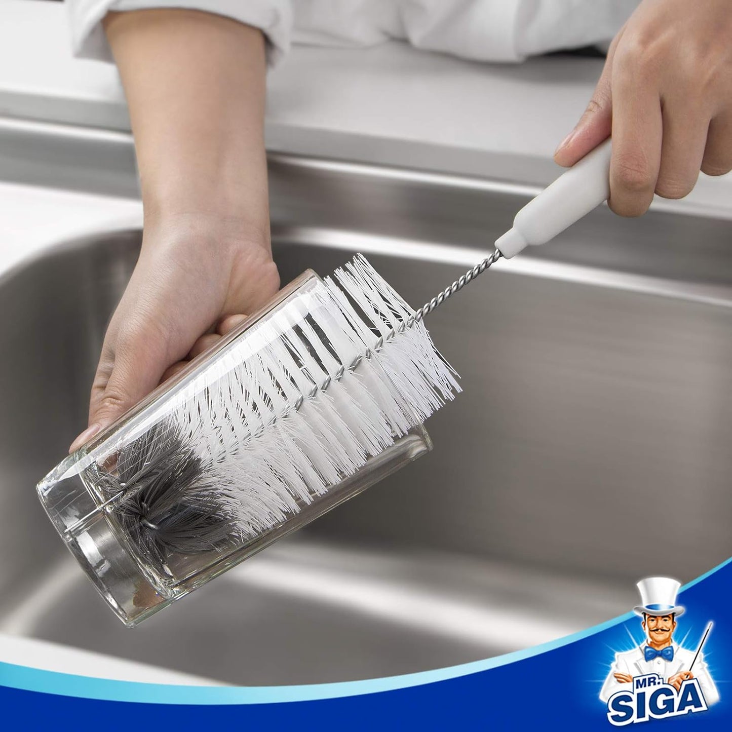 MR.SIGA Baby Bottle Cleaning Brush Kit for New Parents, Infant Feeding Gear & Nursery Essentials, BPA-Free Friendly